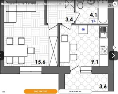 1-x квартира, Тиврівське шосе 1-x квартира, Тиврівське шосе